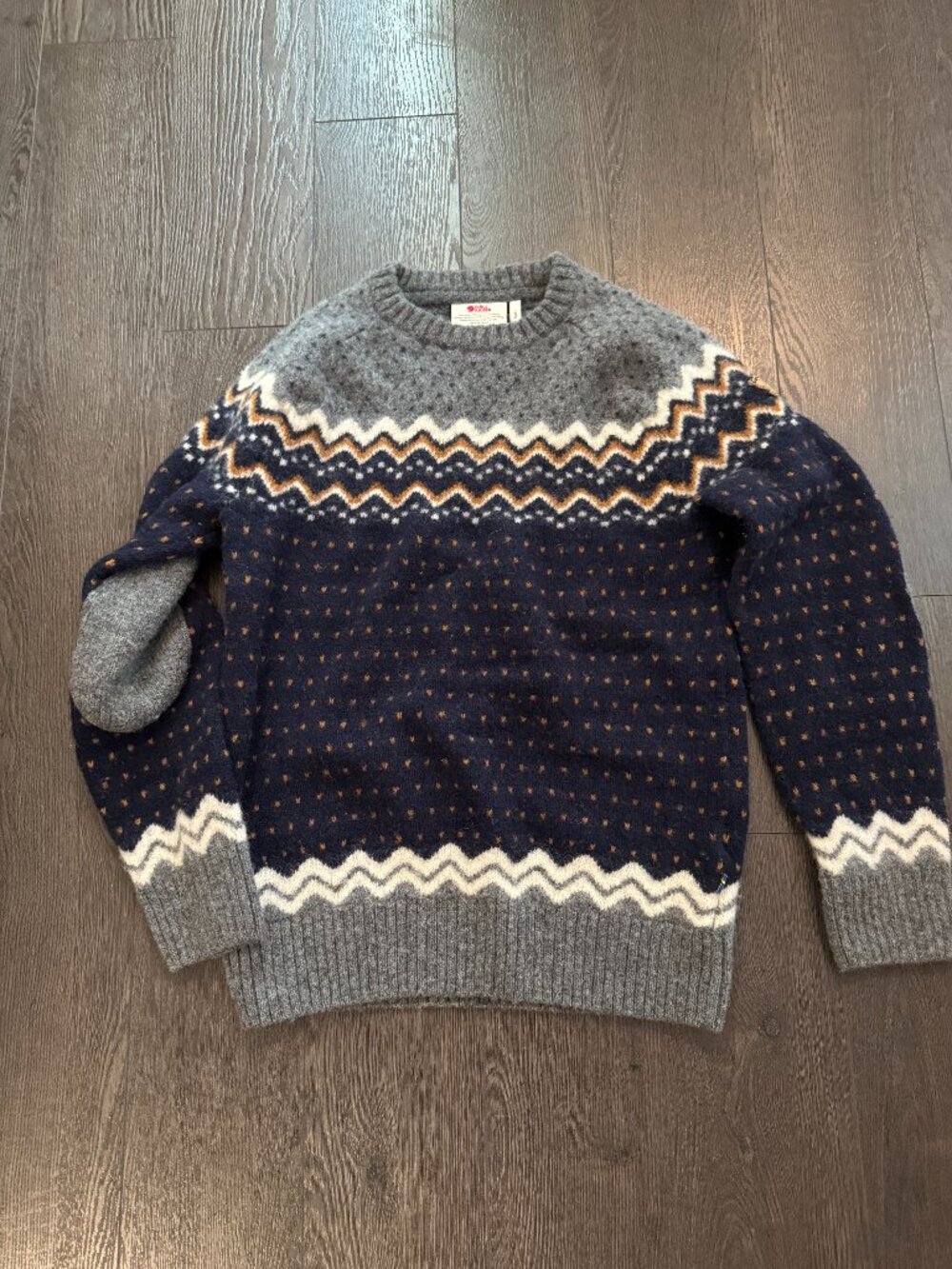 fjallraven ovik knit sweater faireisle patterned 100% wool nordic sweater